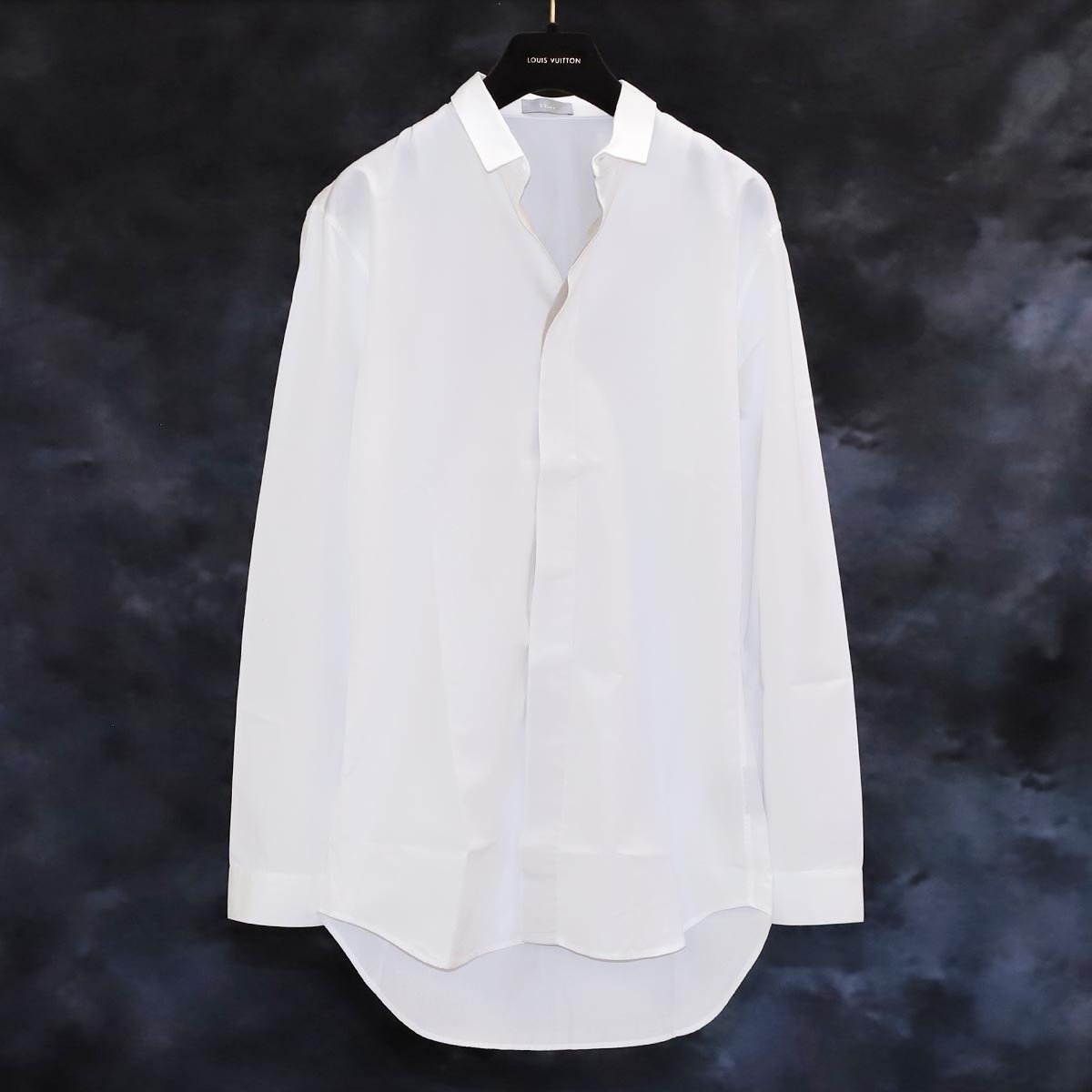  genuine article finest quality goods Dior Homme top class Italy made Thai knee color cotton dress shirt men's 37 white long sleeve tops Dior HOMME