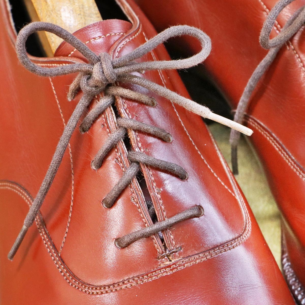 本物 極上品 ポールセンスコーン 特注品 パンチドキャップトゥ OXFORD メンズレザーシューズ 紳士靴 ウッドツリー付 POULSEN SKONE_画像4