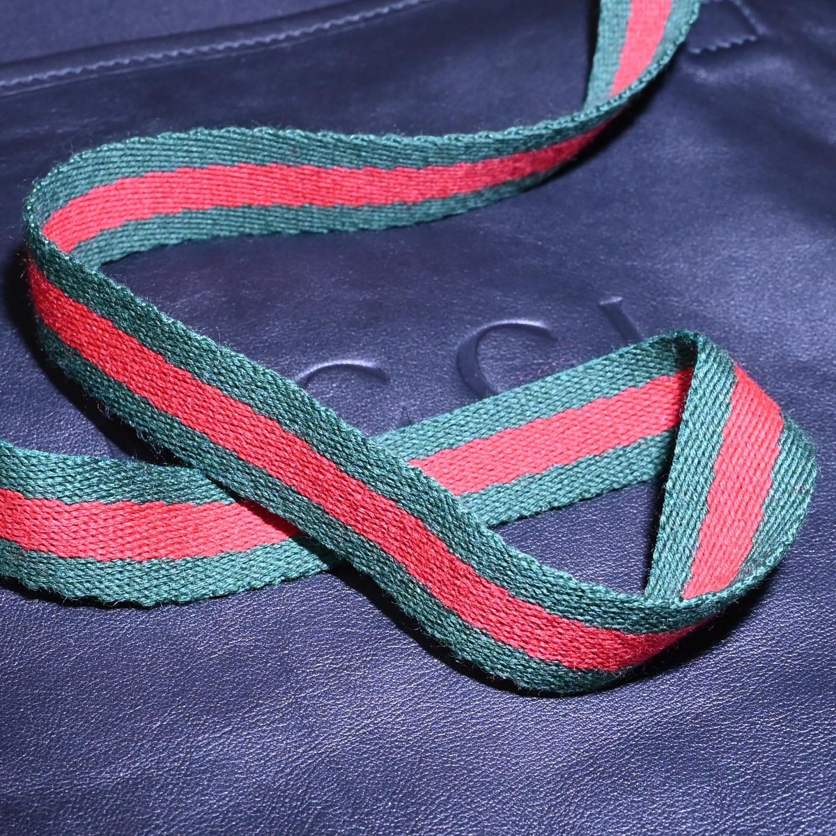  genuine article new goods Gucci ultimate rare Meister exclusive use web line all leather apron black leather small articles leather craft GUCCI