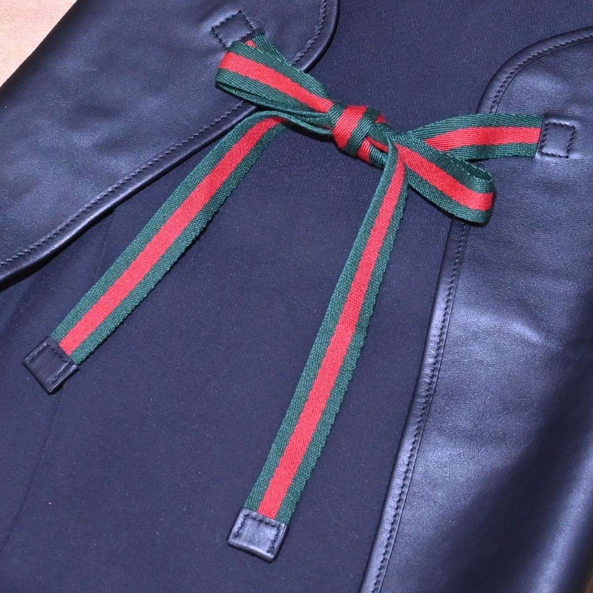  genuine article new goods Gucci ultimate rare Meister exclusive use web line all leather apron black leather small articles leather craft GUCCI