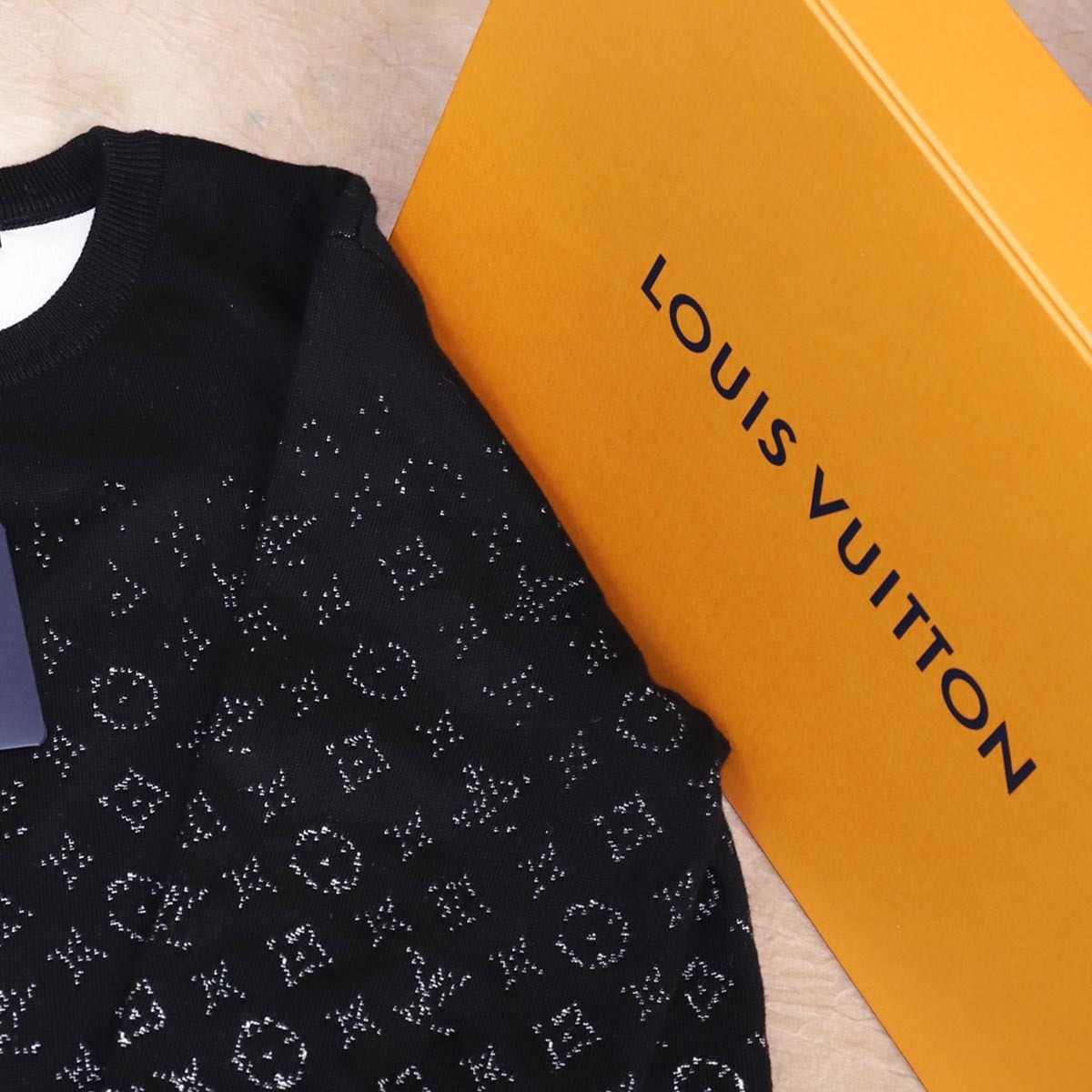  genuine article beautiful goods Louis Vuitton 20AW gradation monogram total pattern knitted sweater men's M black tops long sleeve domestic regular goods LOUIS VUITTON