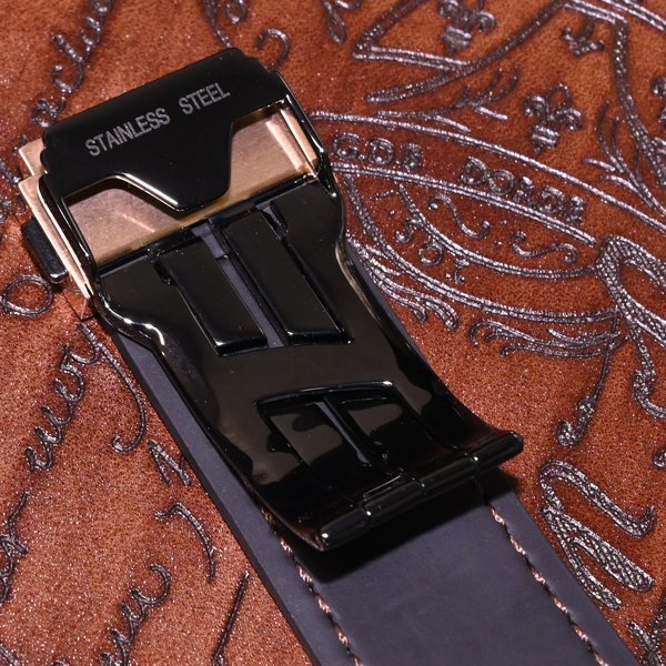 本物 極上品 ウブロ×ベルルッティ K18キングゴールド クラシックフュージョン メンズウォッチ 金無垢自動巻腕時計 箱 ギャラ 付属品完品の画像8