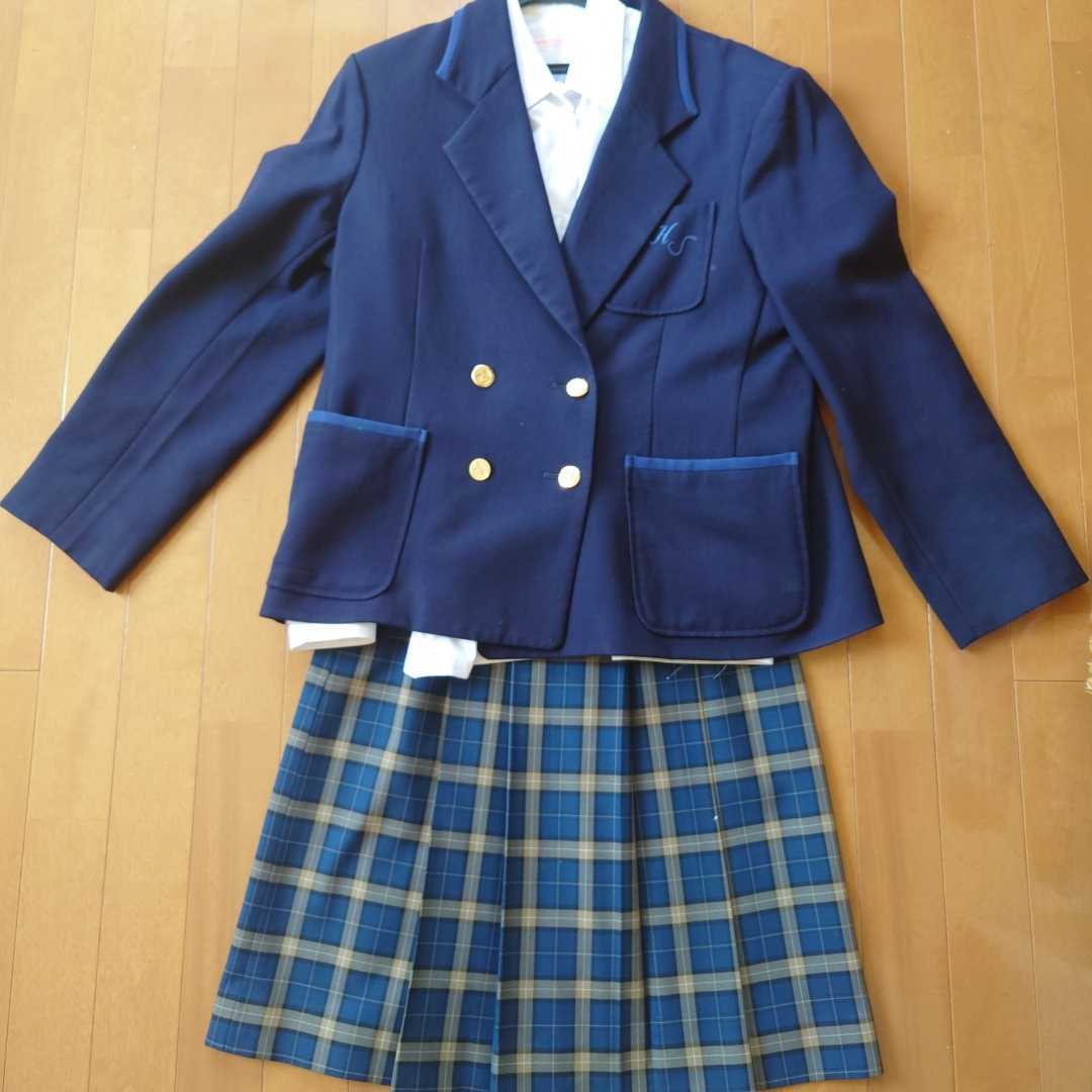 白山高校制服 ブレザー スカート2枚-