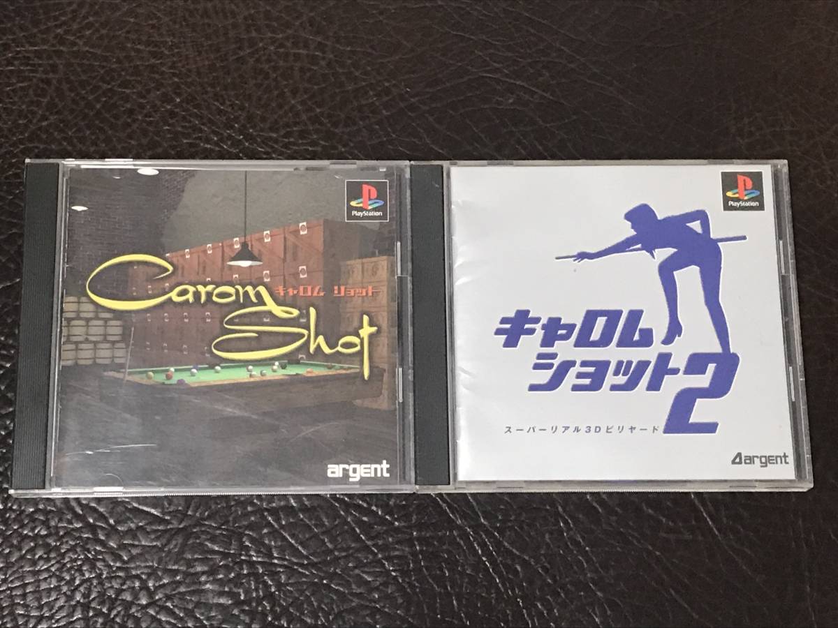 ★ 送料無料 PS1 ビリヤード ★ キャロムショット 1 + 2 Carom Shot 動作確認済 説明書付き 1は帯付き ★_画像1