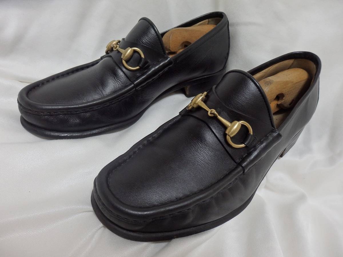 GUCCI グッチ ブラックレザー ホースビット ローファー イタリア製 41E