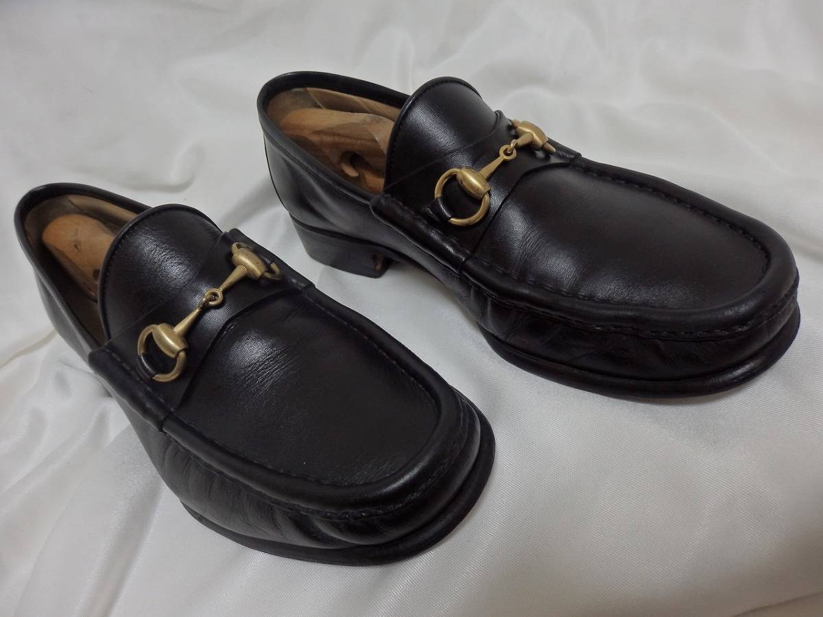 GUCCI グッチ ブラックレザー ホースビット ローファー イタリア製 41E