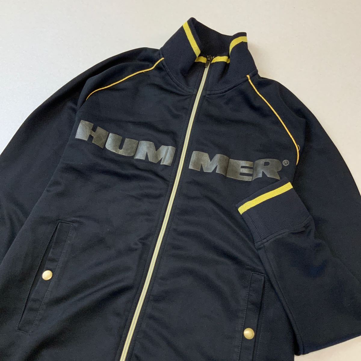 HUMMER ハマー トラックジャケット ジャージ ビッグロゴ メンズ Mサイズ イエロー ブラック バイカー アウトドア_画像3