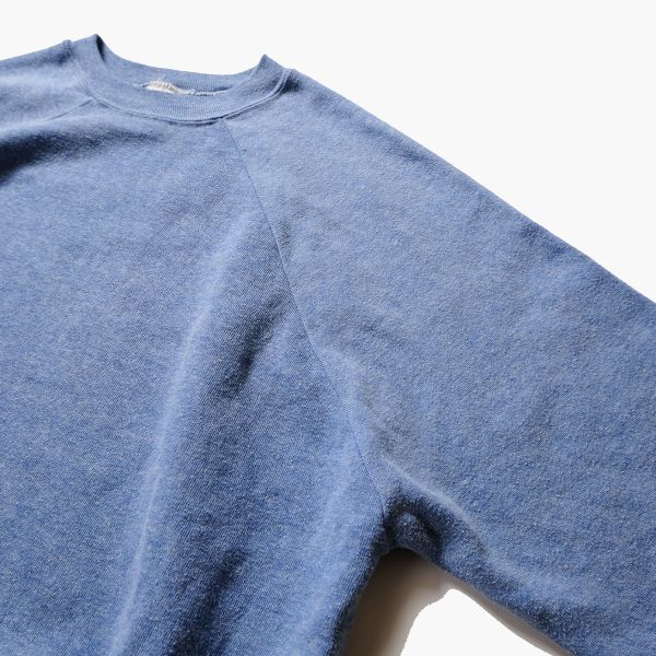 80's USA製 SPORTSWEAR ソリッドカラー クルーネック スウェットシャツ (XL) 霜降りブルー 無地 80年代 スエット アメリカ製_画像4