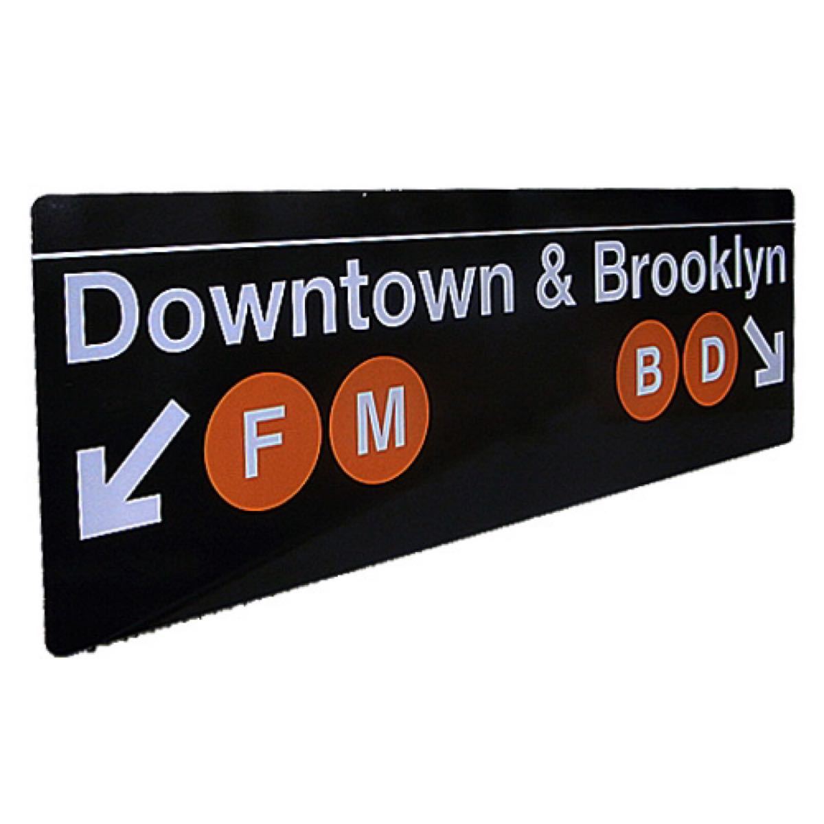 最新入荷 room NY SUBWEY 部屋 WORLD[20230327]ブリキプレート SIGN (DowntownBrooklyn-2) 