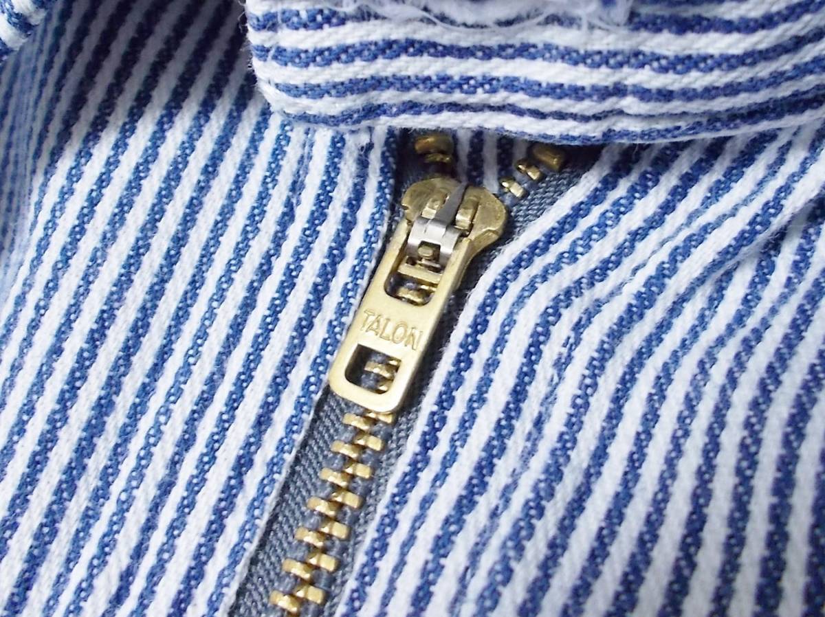 *KEY keep ru over Hickory полоса рубашка work shirt подбородок -тактный ремешок для подбородка TALONta long Zip USA America производства Vintage 