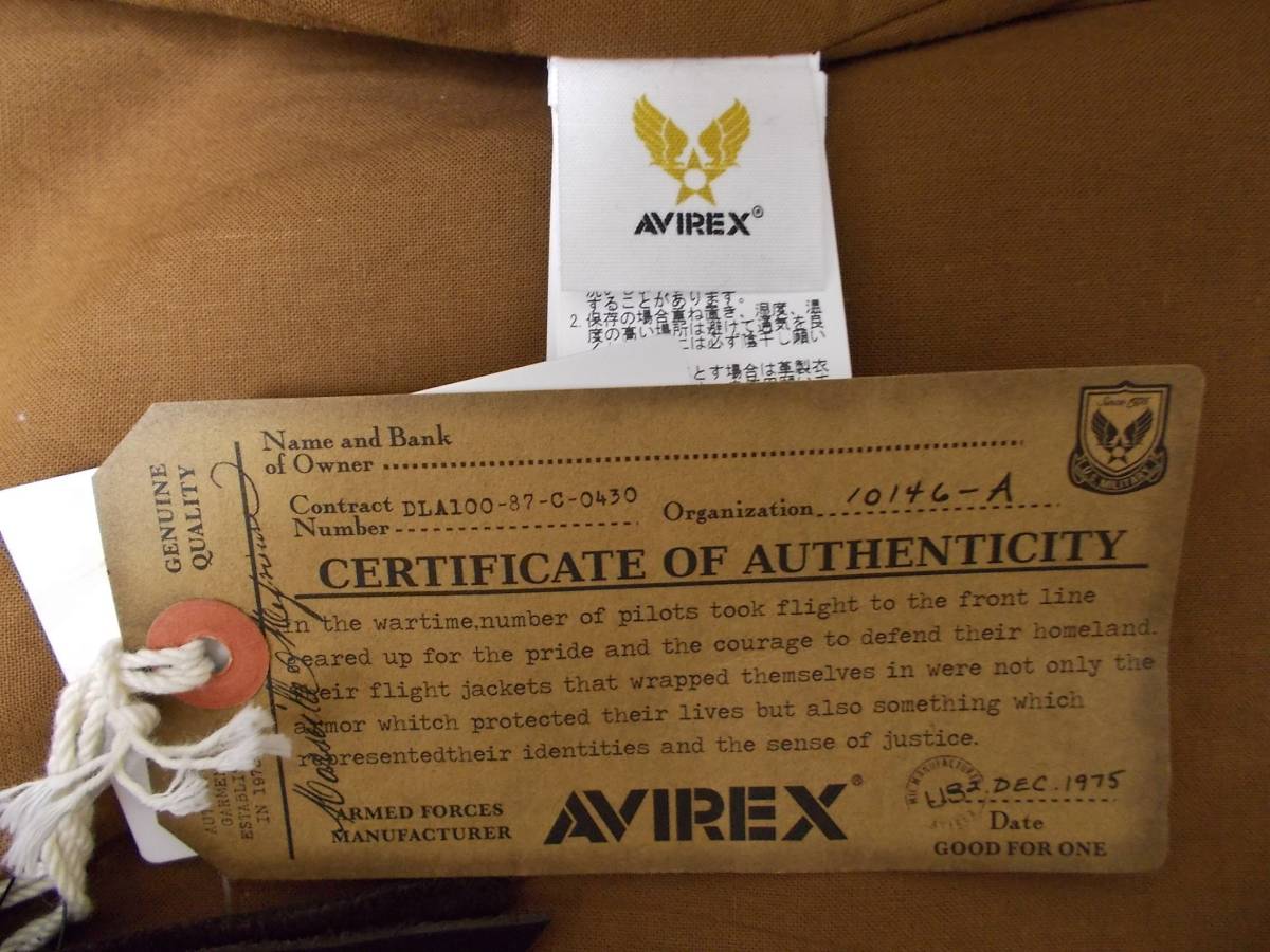 ◆一点モノ ハンドペイント◆AVIREX アヴィレックス A-2 レザー フライトジャケット チョコレートブラウン USA アメリカ製 AIR FORCE ARMY_画像5