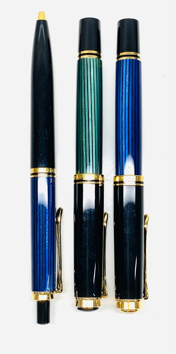 PERIKAN ペリカン 万年筆 ボールペン 3本セット ペン先14C-585 ブルー
