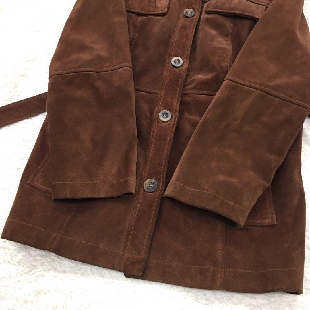 MARELLA マレーラ ベルテッド カーフレザーコート 子牛 MARELLA マレーラ ベルテッド カーフレザーコート 子牛