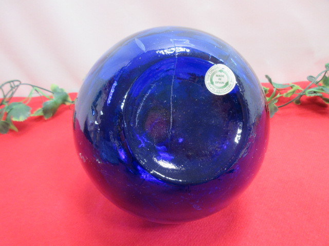 【OH2347/8】オシャレ♪　ガラス製　花瓶　花器　ブルー　H21ｃｍ_画像4