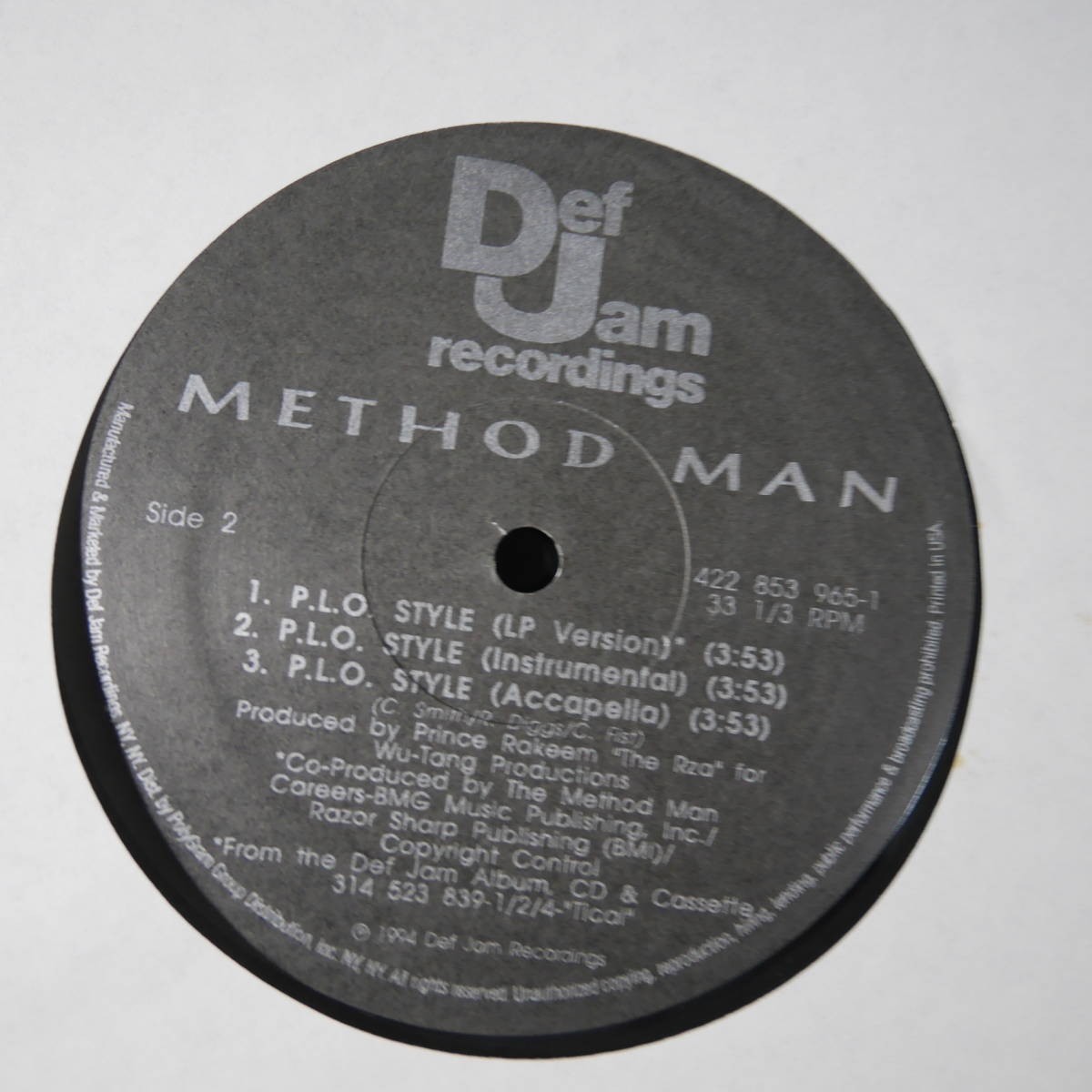 アナログ ● 輸入盤 ～Method Man Bring The Pain レーベル:Def Jam Recordings 422-853 965-1_画像4