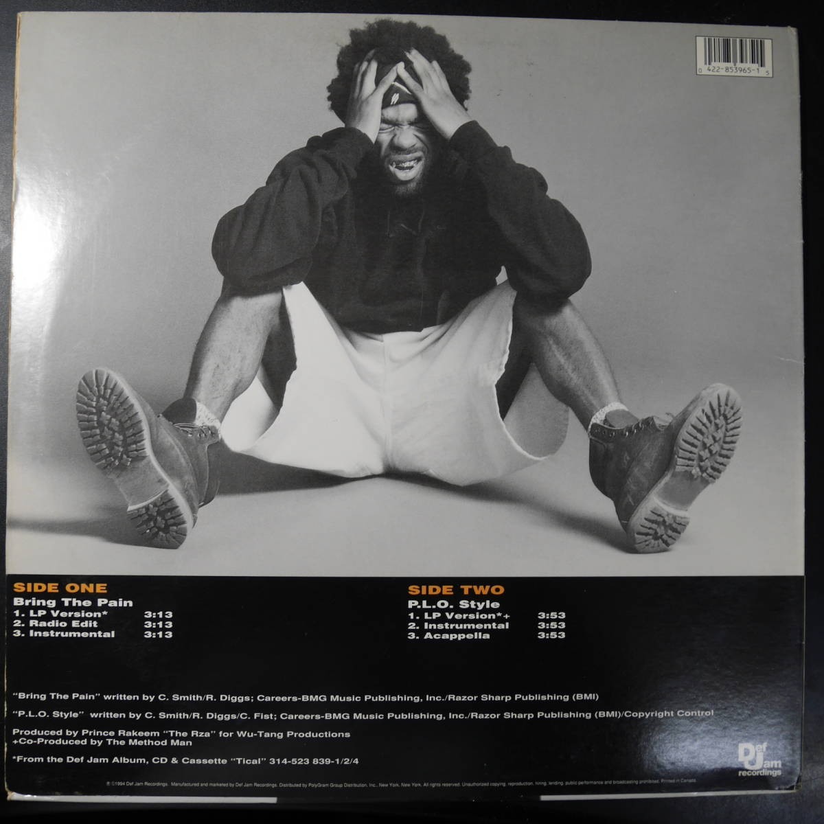 アナログ ● 輸入盤 ～Method Man Bring The Pain レーベル:Def Jam Recordings 422-853 965-1_画像2