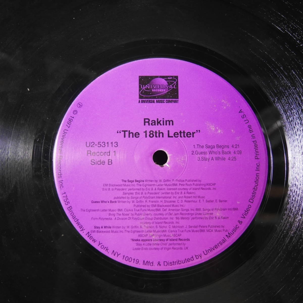 アナログ ● 輸入盤～Rakim The 18th Letter レーベル: Universal Records U2-53113～2LP_画像2