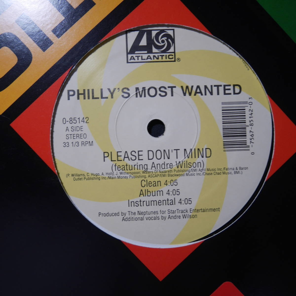 アナログ ● 輸入盤～Philly's Most Wanted Please Don't Mind / Cross The Border (JBM Remix) レーベル:Atlantic PR 300548_画像2