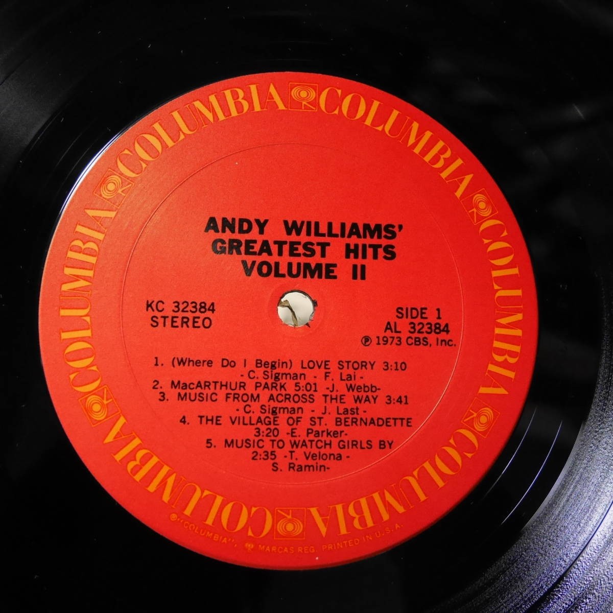 アナログ ●ANDY WILLIAMS GREATEST HITS VOL.2 ～ US COLUMBIA KC32384 紙袋あり_画像6