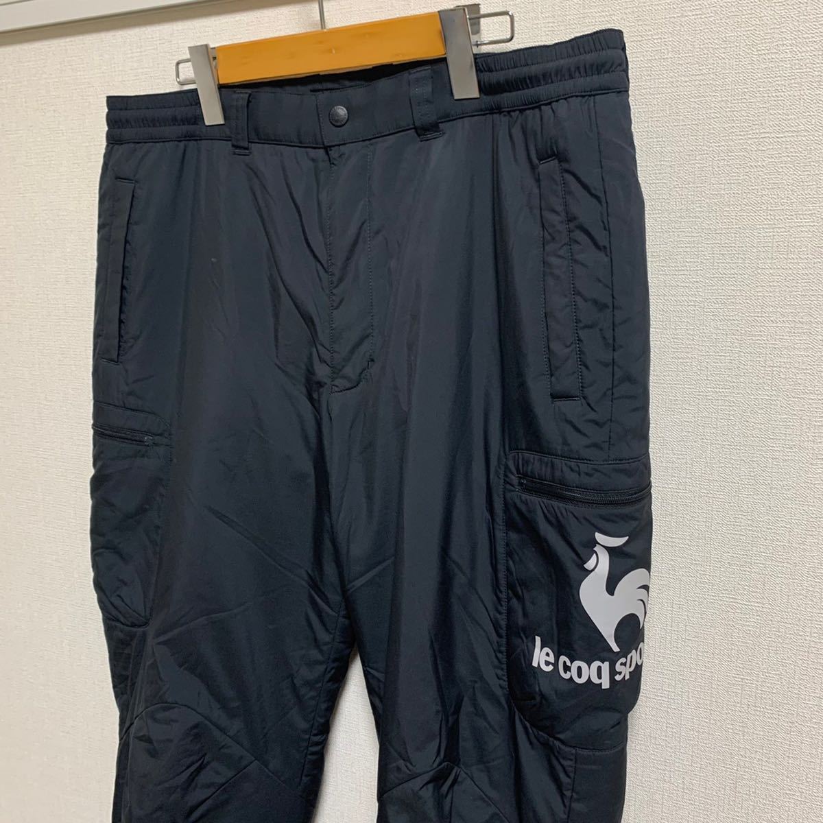 【美品】le coq sportif GOLF COLLECTION 中綿 ウインドブレーカー パンツ ルコック ゴルフウェア 黒 ブラック_画像2