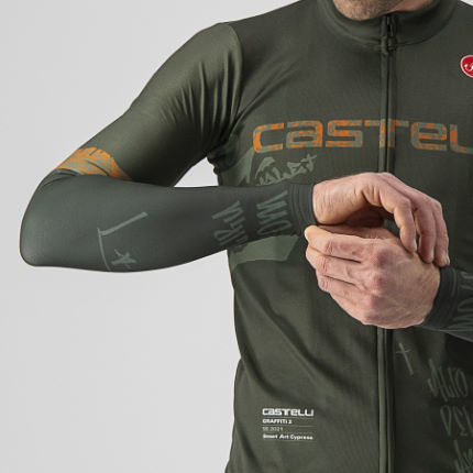 【新品 Thermoflex +8～+20℃即決即日発送】Castelli カステリ /アームウォーマー/Graffiti Cycle Arm Warmers/Street Art Cypress/Mサイズ_画像3