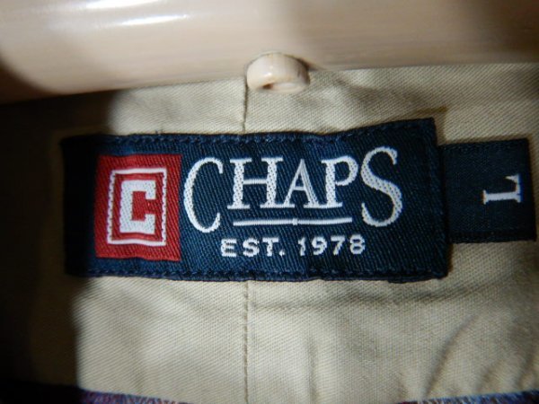 n8168　CHAPS　チャップス　長袖　チェック　デザイン　シャツ　人気　ラルフローレン　送料格安_画像5