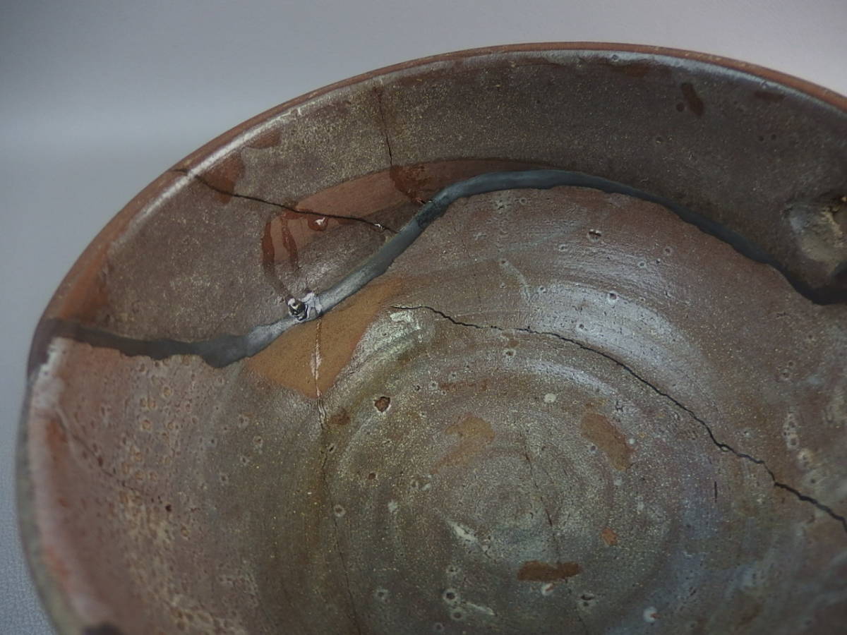 [ антиквариат * чайная посуда ]* смычок .. на данный момент река .. самец . 2 река .** Karatsu .... одна сторона .dp038sl. посуда для сакэ старый ..