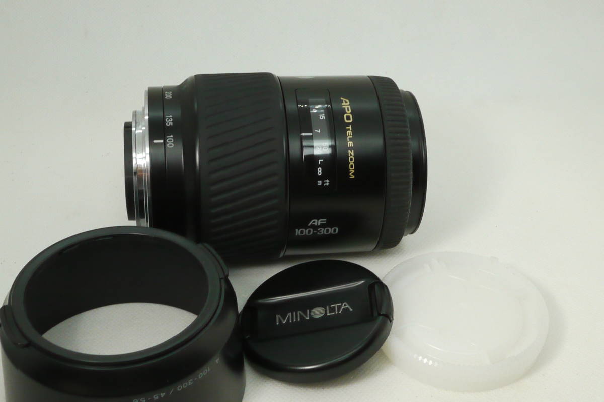 希少ミノルタα ソニーA MINOLTA AF APO 100-300mm F4.5-5.6 フード付 美品_画像1