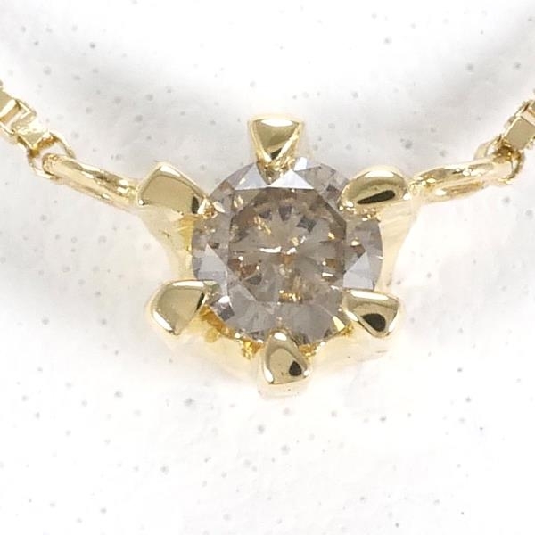 18K YG ネックレス ブラウンダイヤ 0.1 総重量約1.5g 約40cm 中古 美品 18K YG ネックレス ブラウンダイヤ 0.1 総重量約1.5g 約40cm 中古 美品