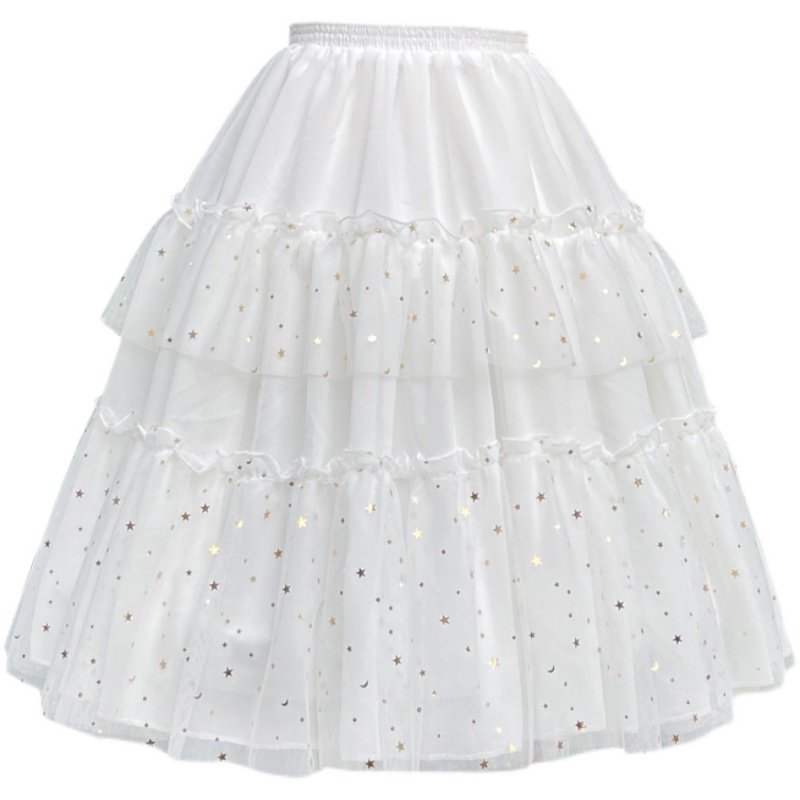  pannier 2 step wire adjustment possibility midi height star pattern roli.ta ballet Dance wedding skirt volume lady's stage costume Lolita 