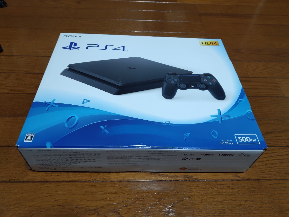 ソニー SONY PlayStation 4 500GB CUH-2200A B01 ジェットブラック(付属品完備、外箱内箱あり)