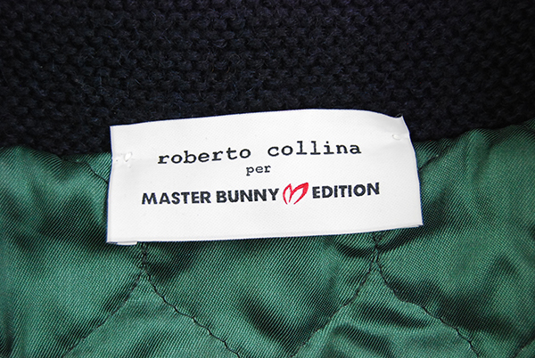 定価10万 伊製 パーリーゲイツ×ロベルトコリーナ MASTER BUNNY×roberto collina ラムレザー×ウールニット 中綿入りハイブリッドブルゾン_画像4