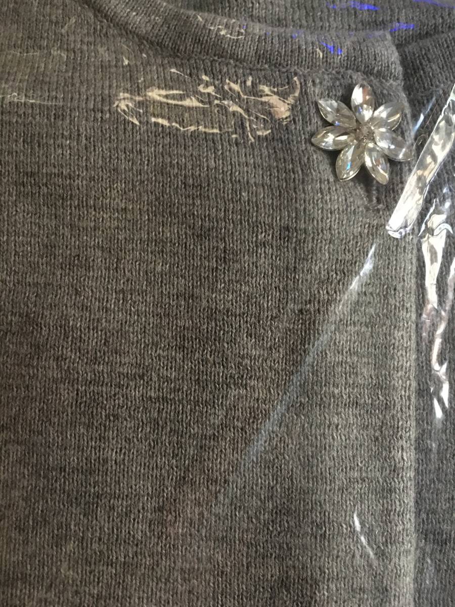 新品　Couture brooch　ビジューボタンショートニットジャケット　グレー(012)　38(M)　定価3189円_画像7