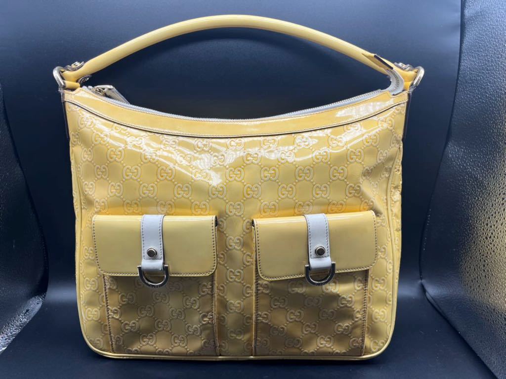 熱い販売 GUCCI グッチ ショルダーバッグ トートバッグ エナメル パテント 通勤 イエロー GG ワンショルダー ビジネスバッグ 追加画像有 E-13 その他 熱い販売 GUCCI グッチ ショルダーバッグ トートバッグ エナメル パテント 通勤 イエロー GG ワンショルダー ビジネスバッグ 追加画像有 E-13 その他