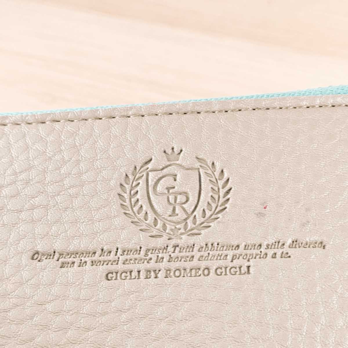 【美品】gigli romeo ジリロメオ 長財布　財布 多機能 グレー系 レザー 小銭入れ 札入れ カード入れ 定期 ファスナー_画像9