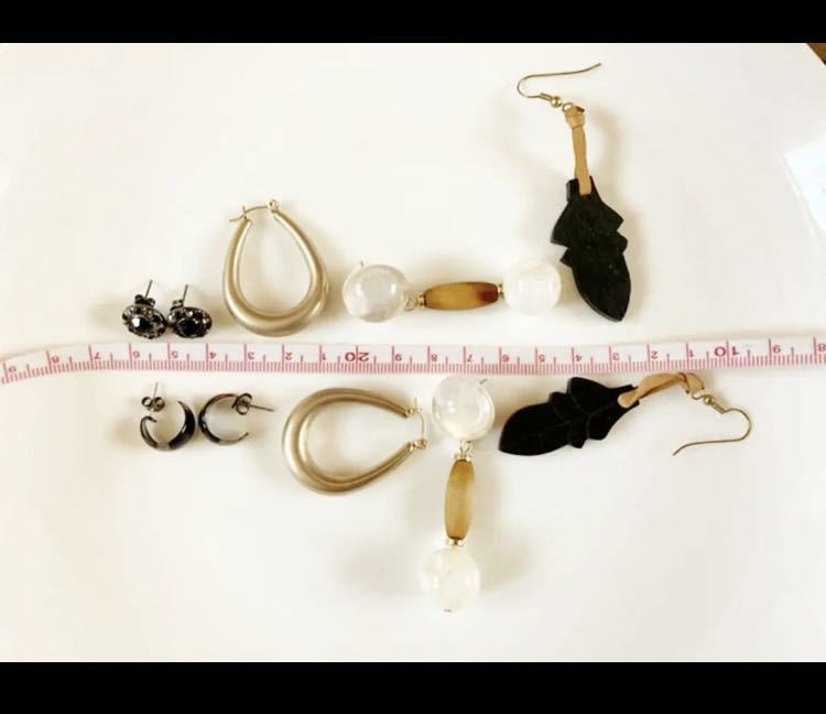 上品 大人系 ピアス セット まとめて シルバー925留め具あり アンティーク 焼物 アクセサリー formal earrings antique accessory F_画像7