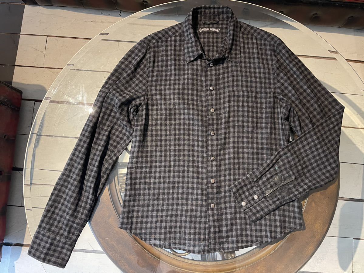 クロムハーツ Chrome Hearts WOOL SHIRT ウール チェックシャツ 袖