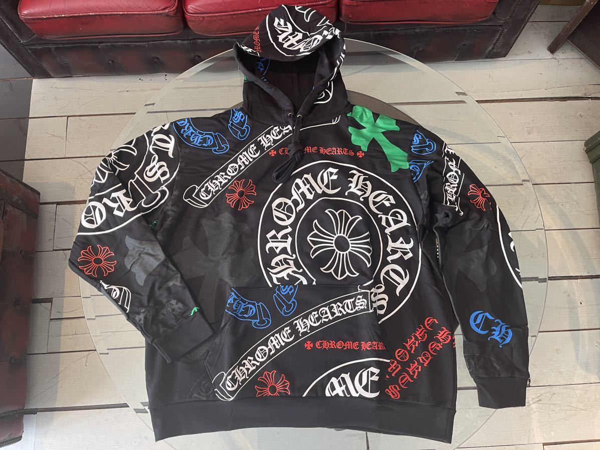 クロムハーツ Chrome Hearts STENCIL HOODIE サイズ XL 総柄