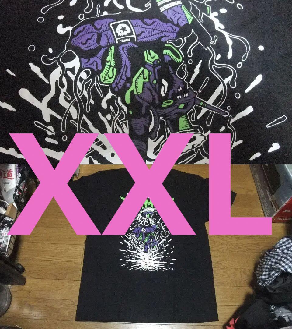 送料無料 未使用 エヴァンゲリオン mxmxm MAGICAL MOSH MISFITS マジカルモッシュミスフィッツ マモミ コラボ Tシャツ XXL 黒