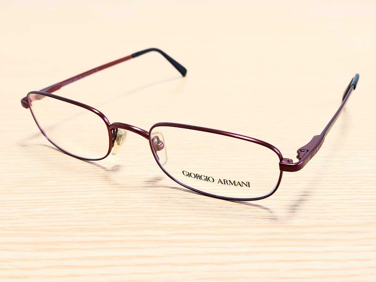 新品　GIORGIO ARMANI　ジョルジオ・アルマーニ イタリア製　メガネ　眼鏡　高級感　オシャレ　上品　フルリム　バネ丁番　赤　レッド