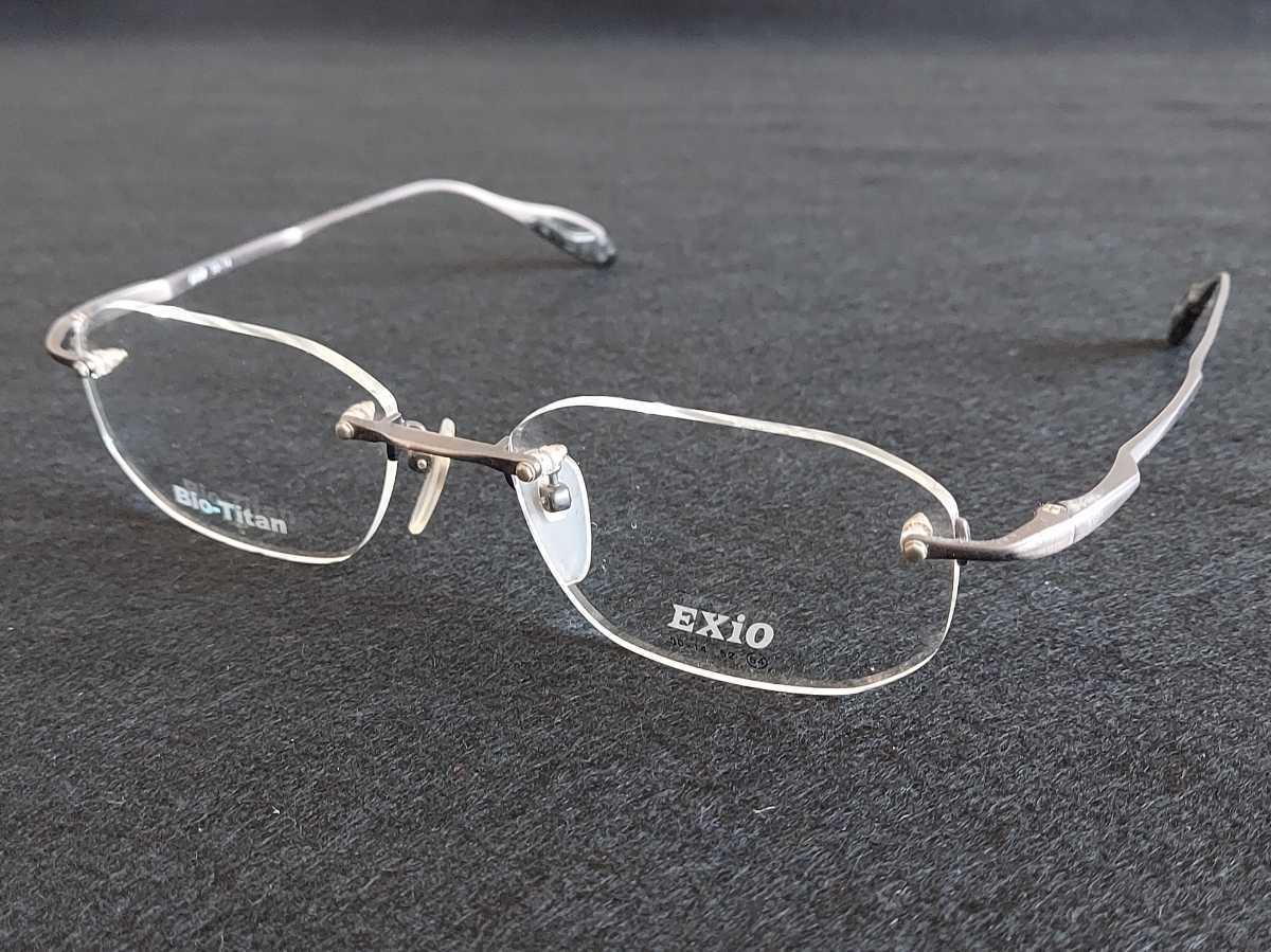 新品 EXIO エクシオ 日本製 メガネ 眼鏡 高級感 上品 ツーポイント チタン 綺麗 超弾性樹脂