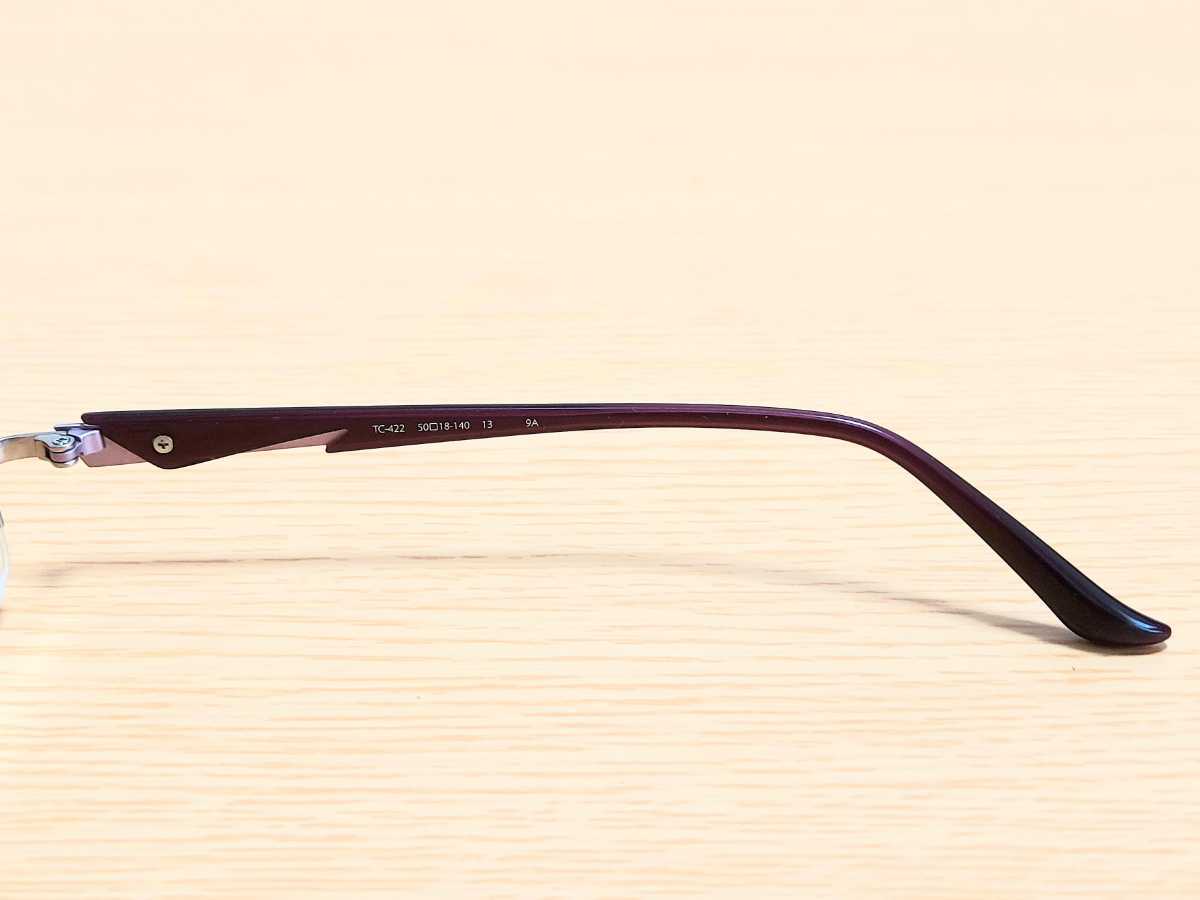 新品　AMIPARIS アミパリ　日本製　メガネ　眼鏡　高級感　オシャレ　上品　ハーフリム　チタン　ピンク_画像8