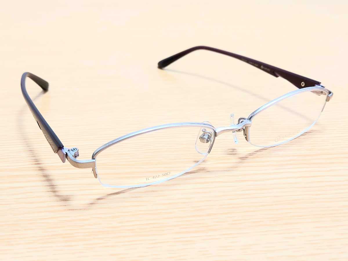 新品　AMIPARIS アミパリ　日本製　メガネ　眼鏡　高級感　オシャレ　上品　ハーフリム　チタン　ピンク_画像2