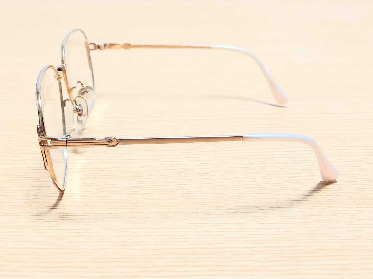 新品　メガネ　眼鏡　高級感　オシャレ　上品　フルリム　チタン　ゴールド　ウェリントン_画像4