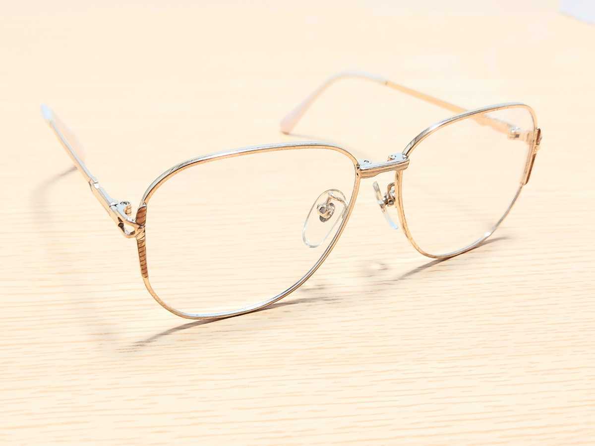 新品　メガネ　眼鏡　高級感　オシャレ　上品　フルリム　チタン　ゴールド　ウェリントン_画像2