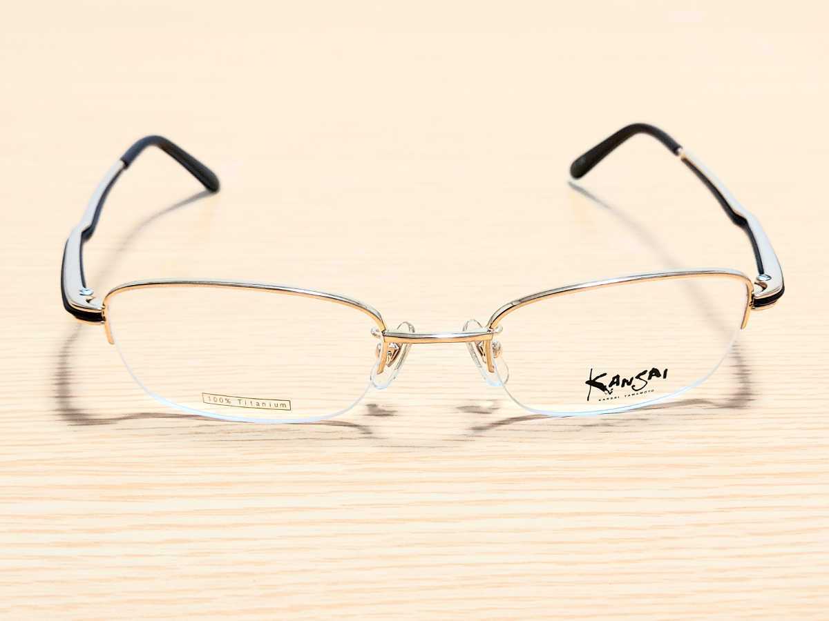 新品 KANSAI YAMAMOTO カンサイヤマモト メガネ 眼鏡 高級感 オシャレ 上品 ハーフリム チタン 軽い ゴールド 新品 KANSAI YAMAMOTO カンサイヤマモト メガネ 眼鏡 高級感 オシャレ 上品 ハーフリム チタン 軽い ゴールド