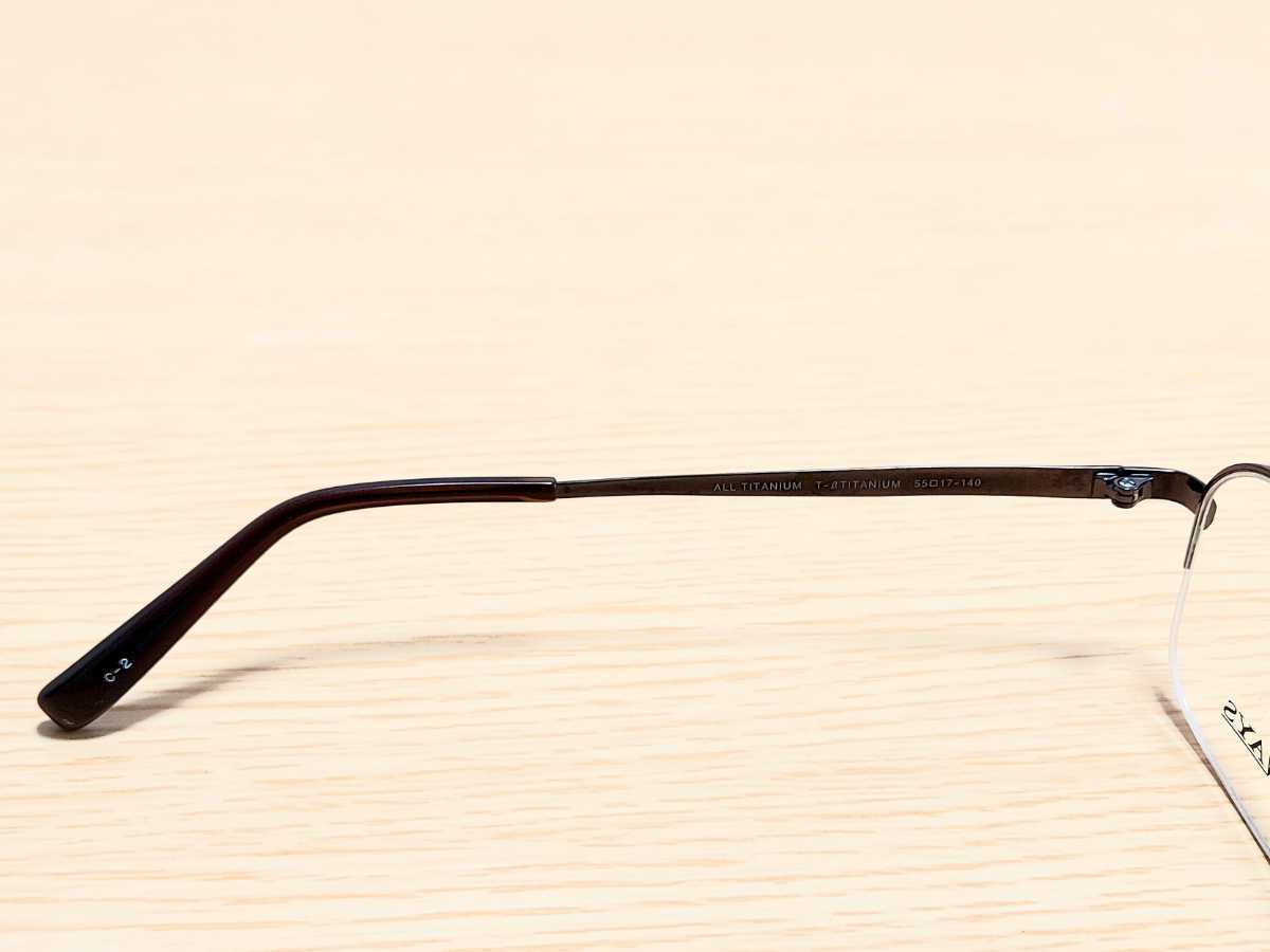新品　ALLWAYS　メガネ　眼鏡　高級感　オシャレ　上品　ハーフリム　チタン ツーブリッジ　ブラウン系_画像8