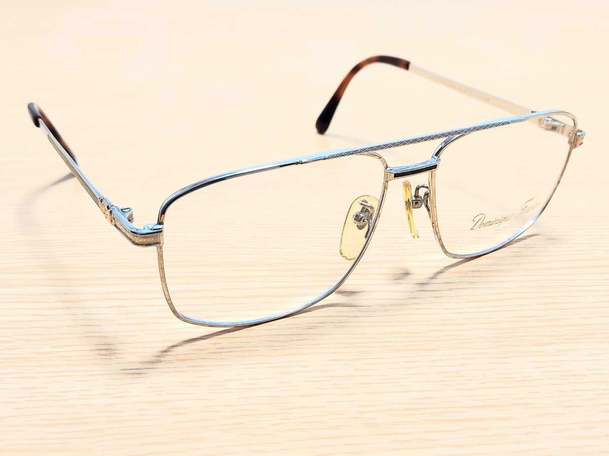 新品　Dominique France ドミニクフランス　日本製　メガネ　眼鏡　高級感　オシャレ　上品　フルリム　ツーブリッジ　チタン　12金張り_画像2