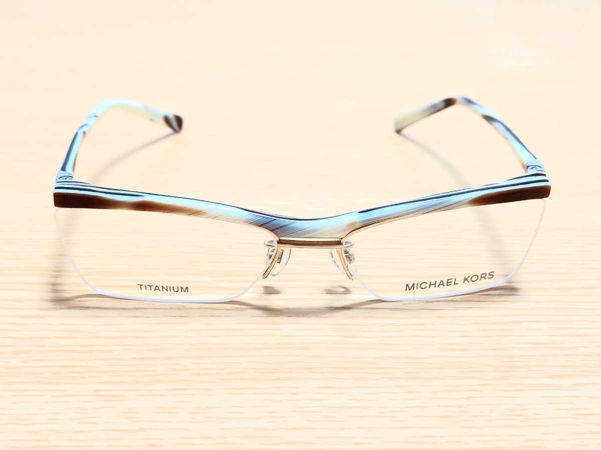 新品　MICHAEL KORS　マイケルコース 日本製　メガネ　眼鏡　高級感　オシャレ　上品　ハーフリム　チタン_画像3