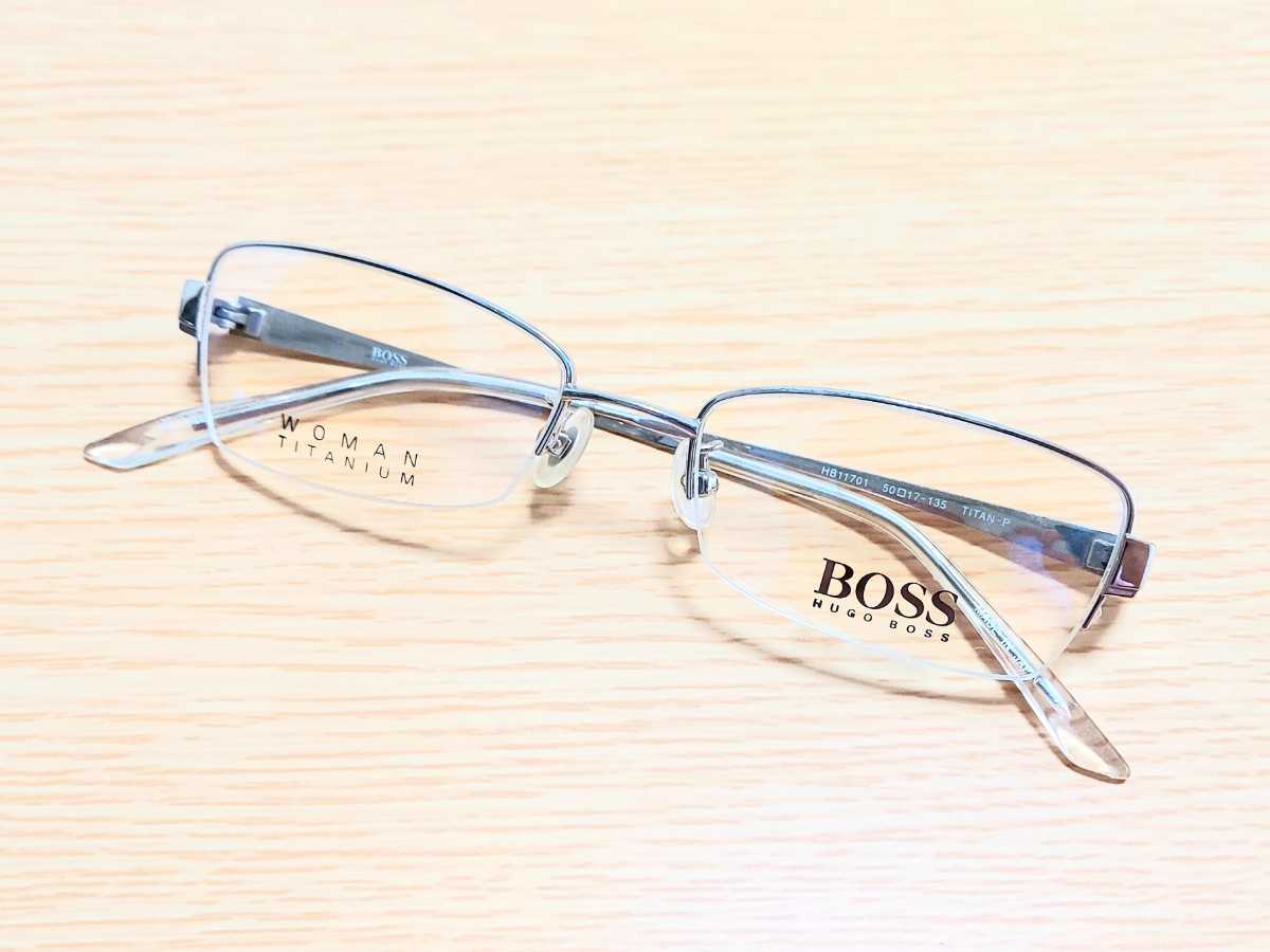 新品　HUGO BOSS ヒューゴボス　日本製　メガネ　眼鏡　高級感　オシャレ　上品　ハーフリム　チタン　軽い_画像5